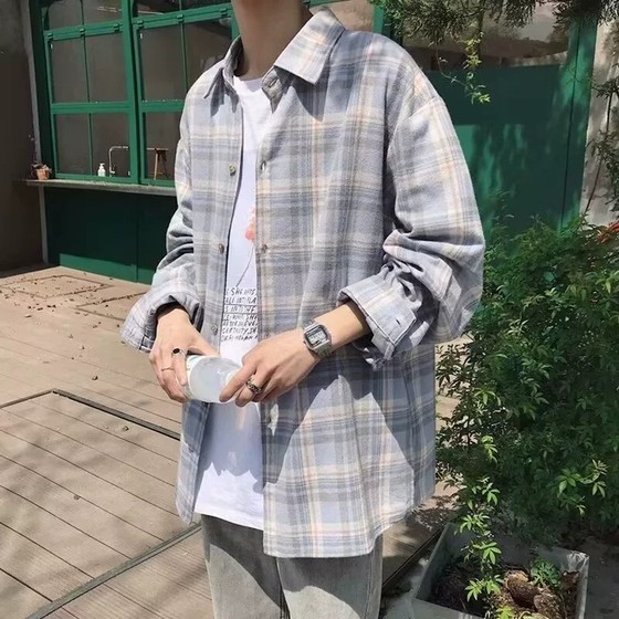 Hong Kong style casual long-sleeved shirt men's summer plus fat plus size trend P6 Hong Kong style casual long-sleeved shirt men's summer plus fat plus size trend P6