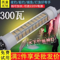 Squid lamp sea fishing 12V underwater fish luring lamp yellow light raft fishing lamp night fishing lamp set fish luring lamp 300W super bright LED