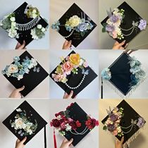 Finished hairpin flower bachelors cap new style college student graduation photo diy masters hat material simulated flower graduation gift