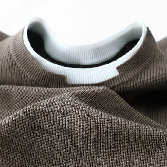Appearance and quality coexist ~ Two-piece shoulder-fall loose pullover men's sweater 1 Appearance and quality coexist ~ Two-piece shoulder-fall loose pullover men's sweater 1