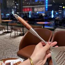 Colander 304 stainless steel household pepper colander fishing noodles dumplings fried hot pot kitchen noodles draining spoon