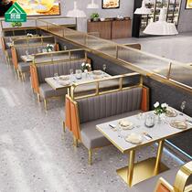 Stainless steel light luxury western restaurant deck sofa hot pot restaurant music restaurant bar theme restaurant table and chair combination