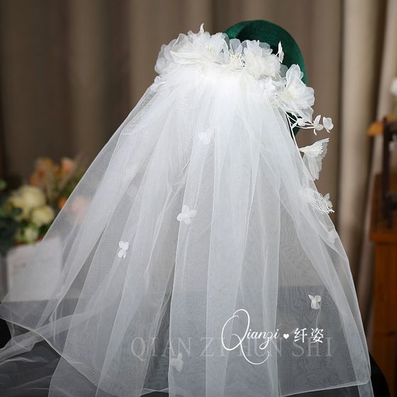 New Fairy Handmade Flower Veil P-Somian Enclesment Bride Headdress 인증서를 받고 사진 스타일의 결혼식 및 메이크업 경기를 찍습니다. New Fairy Handmade Flower Veil P-Somian Enclesment Bride Headdress 인증서를 받고 사진 스타일의 결혼식 및 메이크업 경기를 찍습니다.