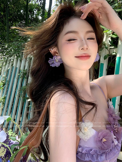 보라색 자매, 여름에 적합한 꽃 이어링, 여성 고급 및 부드러운 스타일 이어링, 틈새 디자인 이어링 보라색 자매, 여름에 적합한 꽃 이어링, 여성 고급 및 부드러운 스타일 이어링, 틈새 디자인 이어링