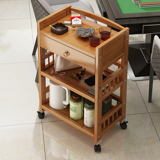 Bring wheels can move small cart a solid wood coffee table, a small tea stand on the side of the sofa, a multi -function stand on the side of the sofa Bring wheels can move small cart a solid wood coffee table, a small tea stand on the side of the sofa, a multi -function stand on the side of the sofa