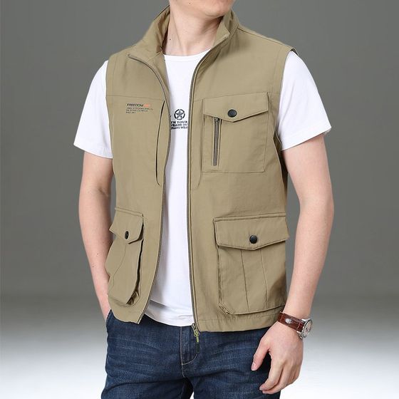 Men's spring and summer 2024 new stand collar quick-drying vest outdoor L casual multi-bag work horse clip vest outside
Men's spring and summer 2024 new stand collar quick-drying vest outdoor L casual multi-bag work horse clip vest outside