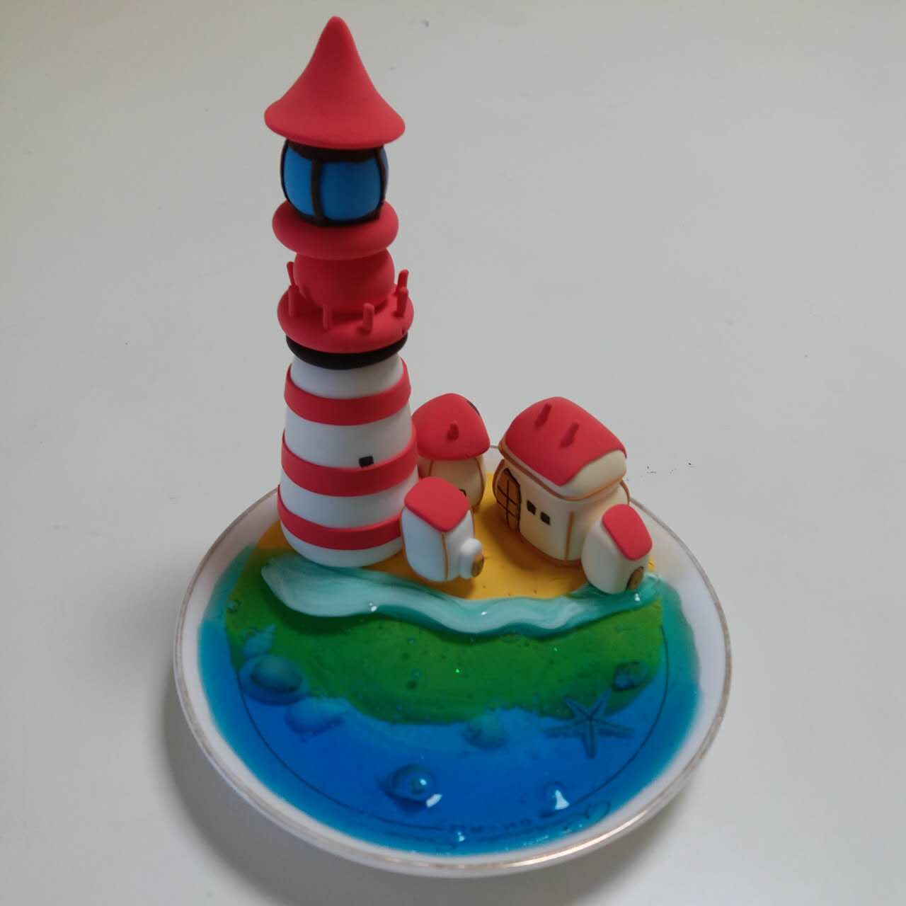 "岸边灯塔"参考教程,水晶泥 超轻粘土的魔法