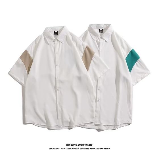 Summer thin short-sleeved shirt men's design niche shirt Hong Kong style Japanese color-blocking and handsome casual jacket
Summer thin short-sleeved shirt men's design niche shirt Hong Kong style Japanese color-blocking and handsome casual jacket