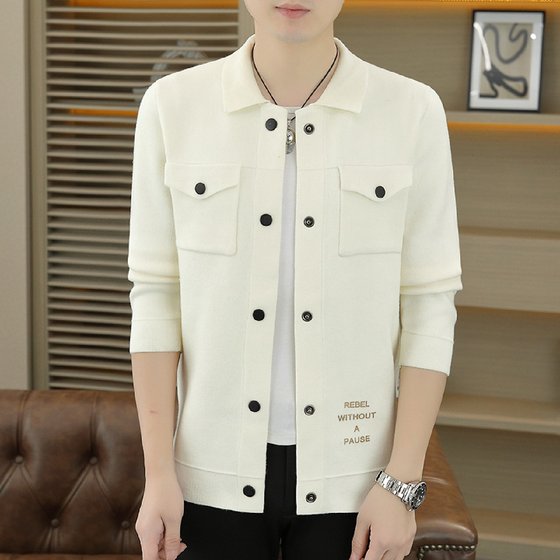 2024 autumn new men's knitted cardigan jacket deer head men's youth sweater wearing Korean casual tops 2024 autumn new men's knitted cardigan jacket deer head men's youth sweater wearing Korean casual tops