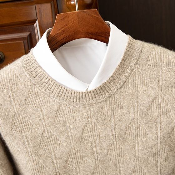 100% pure cashmere sweater underwear for men's thick round neck square mat knitted business N business casual pullover sweater knitted sweater 100% pure cashmere sweater underwear for men's thick round neck square mat knitted business N business casual pullover sweater knitted sweater