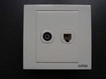 Special clearance Qisheng 86 switch socket Ruyi series TV telephone socket EV52TVRJS