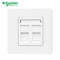 Schneider clearance light point white double computer network cable socket two 2 double E8432RJS 5 WE