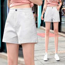 White Shorts Womens Summer 2021 New High Waist Loose Broadlegs Outside Wearing Glean Casual Denim Lady Shorts