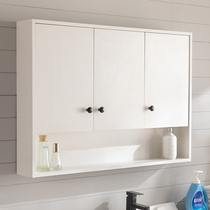 Solid wood mirror cabinet Wall-mounted bathroom Bathroom mirror with shelf Wall-mounted toilet Toilet balcony storage cabinet