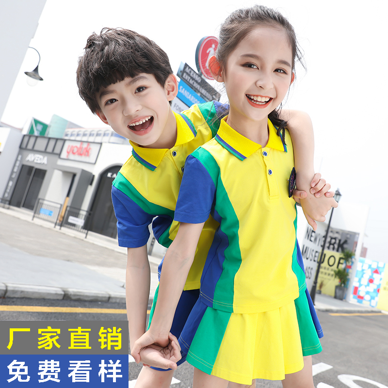 Summer primary school students' class uniform cotton basketball gymnastics sportswear suit short-sleeved cheerleading kindergarten uniform school uniform