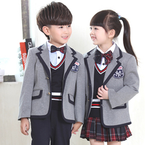 British school uniform set primary school class clothes autumn and winter suits three sets of academic style winter kindergarten clothing Cotton