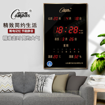 Kangba Si electronic clock digital perpetual calendar 2021 new living room household wall-mounted clock large font screen clock