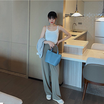 ASZY knitted camisole women wear a short solid color sleeveless wild sexy thin top