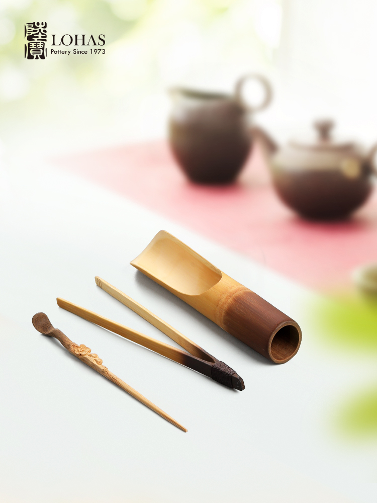 Lubao Tea Utensils Orchid Bamboo Tea Ceremony Utensils Household Tea Needle Spoon Tea Spoon Caddy Spoon Tea Mat Take Tea Set