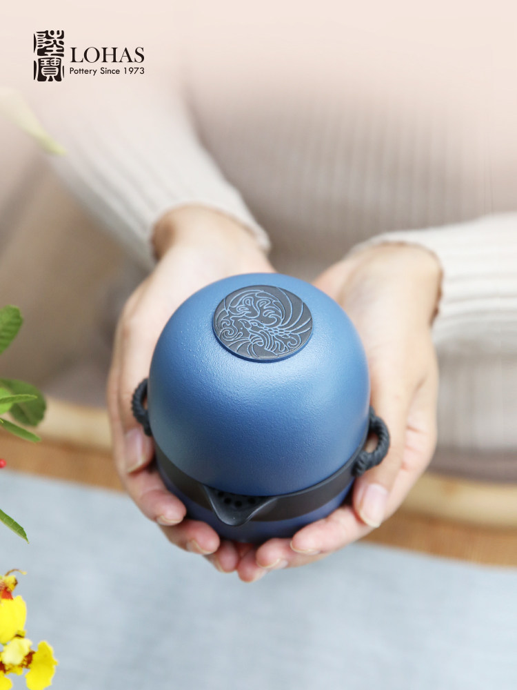 lubao ceramic outdoor tea maker jinxi ring travel sets one pot two cups portable kung fu tea teaware teapot