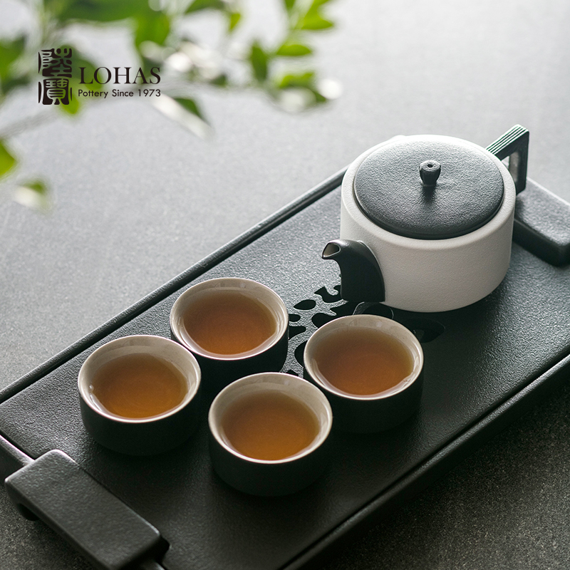 Corporate gift lupao tea Long Qi pot of tea set ceramic teapot tea cup four cups gift boxes with a pot of tea tray