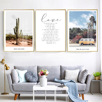 Nordic style living room decoration painting modern minimalist sofa background wall bedroom hanging painting restaurant wall mural triple painting