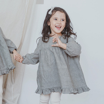 imakokoni Japanese gray long sleeve top Joker solid color dress girl skirt A- line dress spring summer 0106