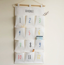 zakka storage bag hanging bag multi-layer multi-pocket creative dormitory debris storage wall-mounted wall door hanging pocket