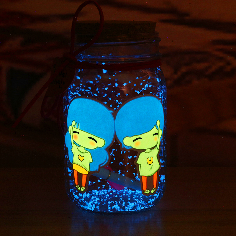 chinese valentine's day walking heart birthday gift for romantic couples of boys and girls luminous stiers wishing star bottle 520 star bottle
