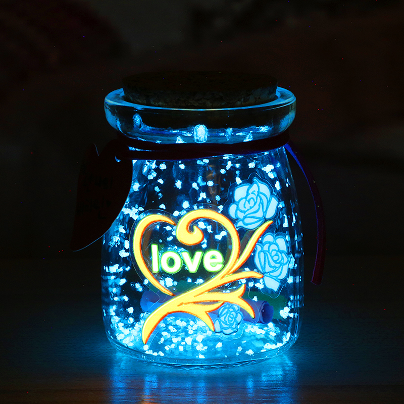 chinese valentine's day walking heart birthday gift for romantic couples of boys and girls luminous stiers wishing star bottle 520 star bottle