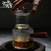 Porcelain Ye Liangcang) side tea maker household kung fu hammer glass inner tank high temperature thick filter tea maker