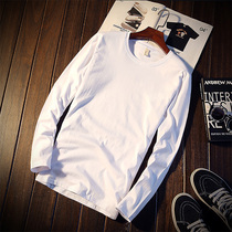 Autumn and winter cotton men long sleeve T-shirt tide base shirt solid color inside white body slim autumn clothes