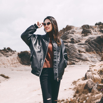 Hong Kong Chaobou Short Genuine Leather Jacket Woman 2022 Chunqiu New womens clothing European Station loose Lean Locomotive Jacket