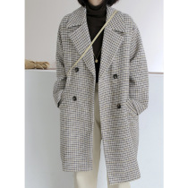 Korean version Fashion double-row buttresses Mao jacket woman 2022 Spring new womens clothing retro long style Loose Grunge Coat