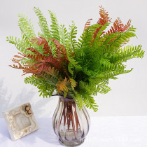 Crazy snatched new emulated flower Soft plastic 13 fork anchoytail Persian leaf 8 # plant wall green planting landscape decoration fake flowers