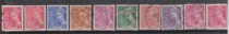 A French stamp 1938 nian-ink Hill in the statue of 8 kinds of face value 5 fen 10 new ticket rubber a 70 peeled thin