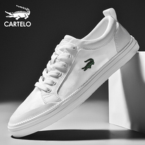 Crocodile mens shoes white shoes versatile casual trendy shoes summer breathable trend thin plate shoes Mens autumn white shoes