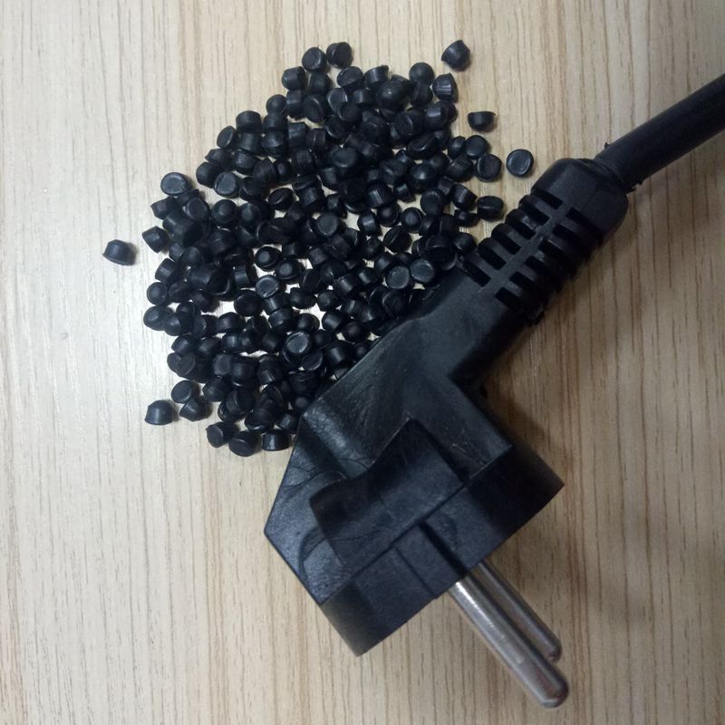 PVC45P black grain injection moulded plug plastic flame retardant fireproof EU eco-friendly high gloss-Taobao