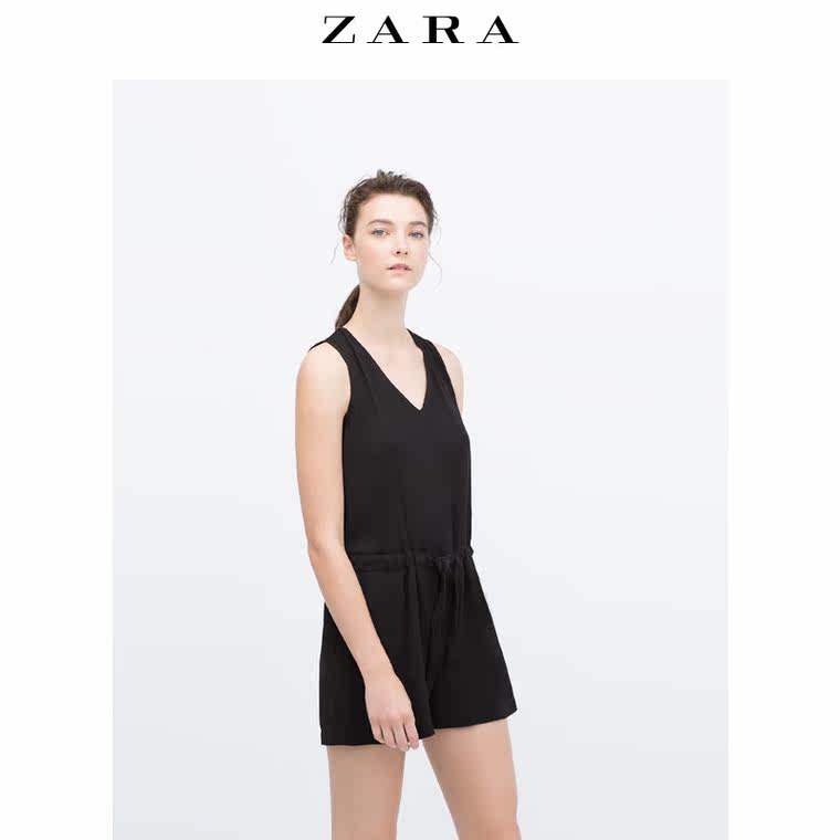 ZARA 女装 结饰腰身短连身裤 00787221800