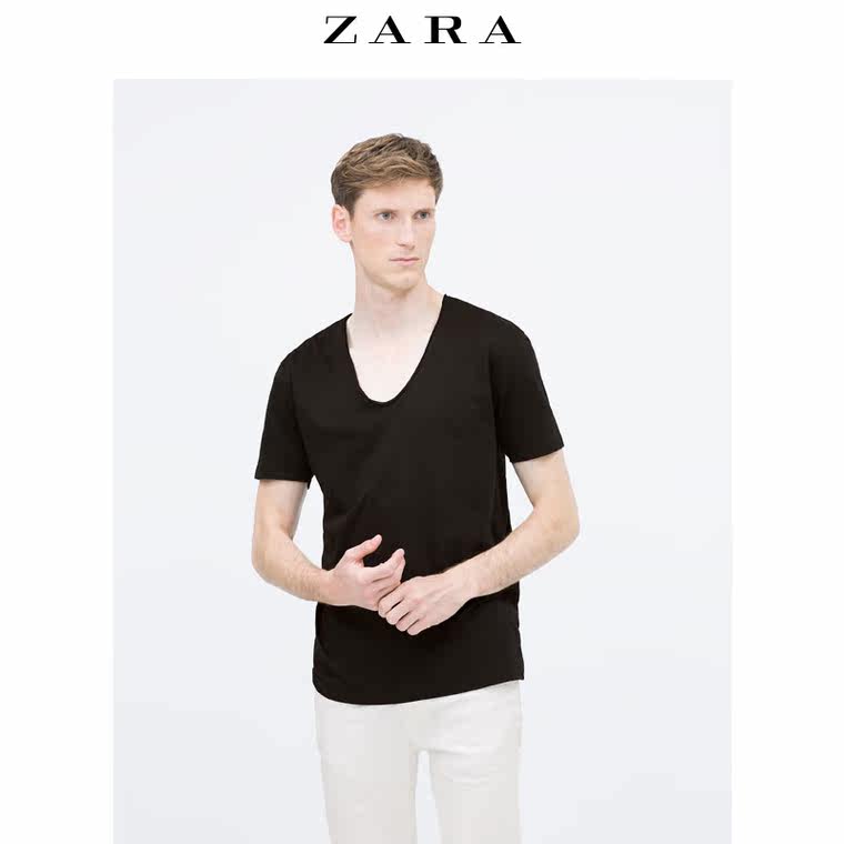 ZARA 男装 V 领 T 恤 00722301800