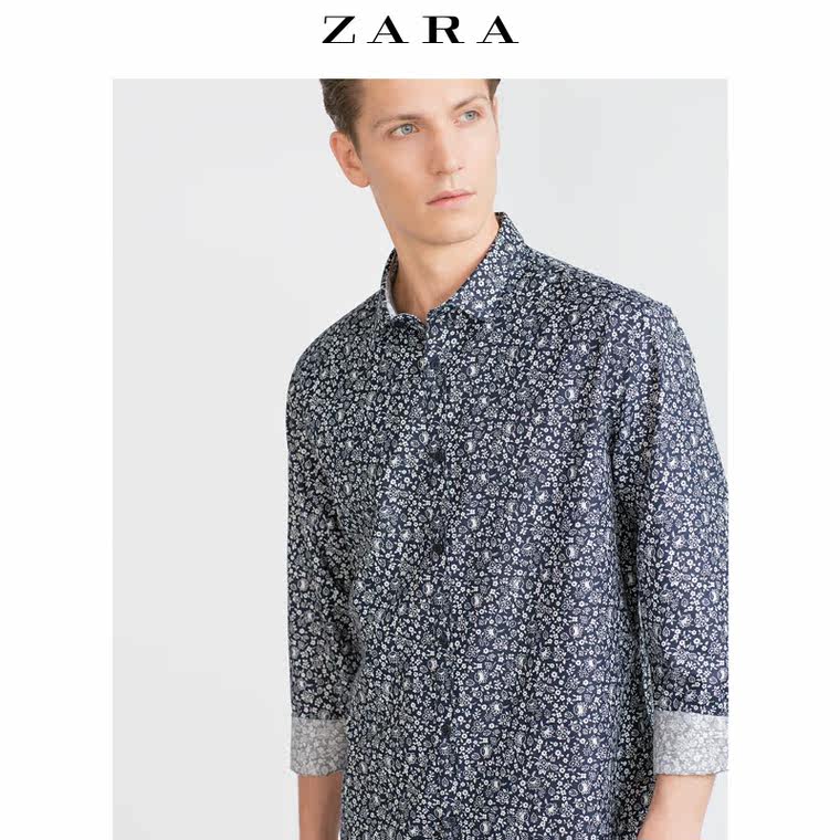 ZARA 男装 花卉印花衬衫 06917331401