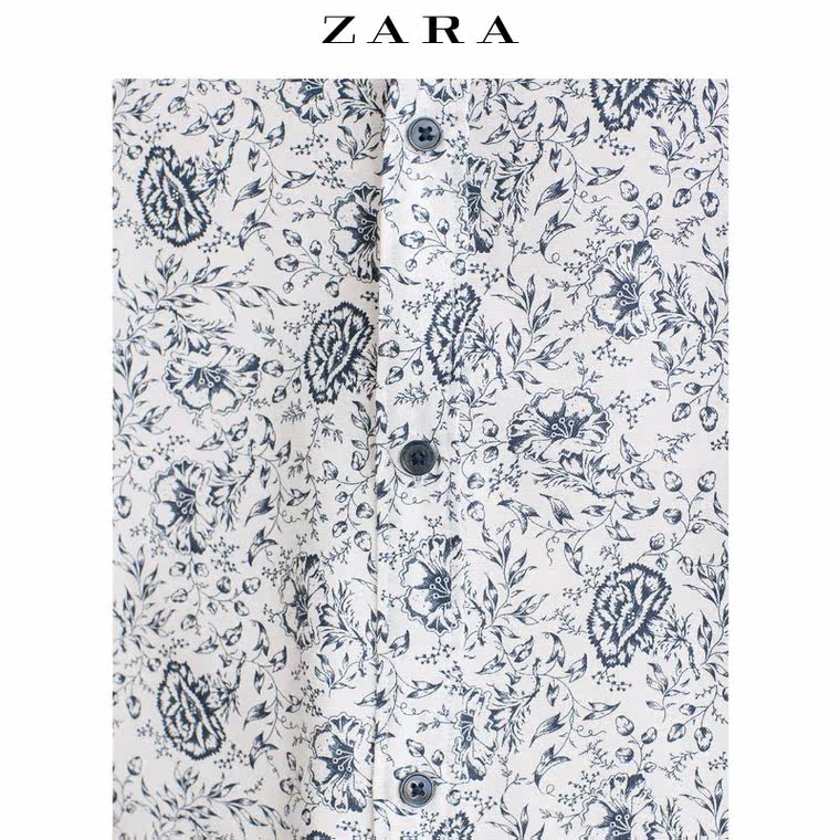 ZARA 男装 印花圆领衬衫 06917331250