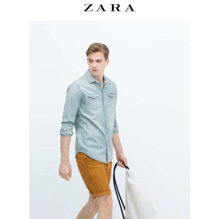 ZARA 男装 基本款牛仔衬衫 06096421406