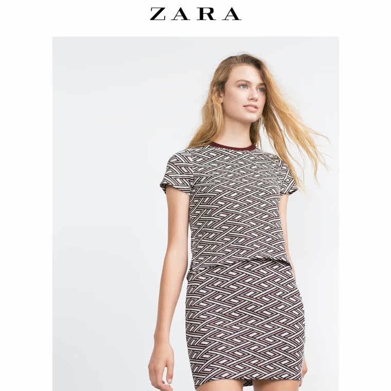 ZARA TRF 女装 提花迷你裙 05039286020