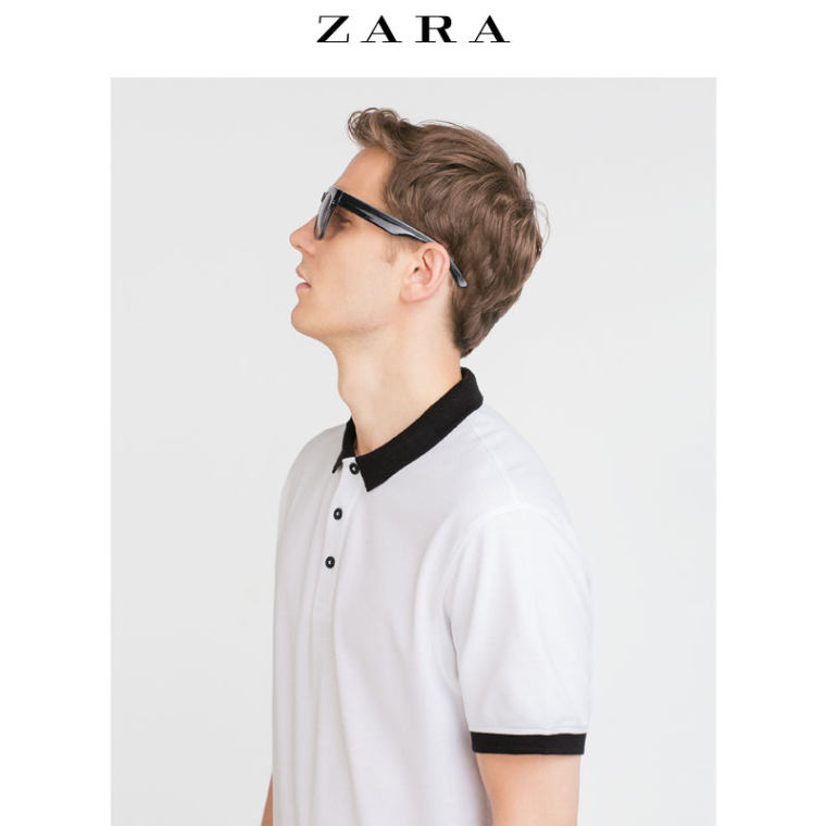 ZARA 男装 珠地布马球衫 09240314250