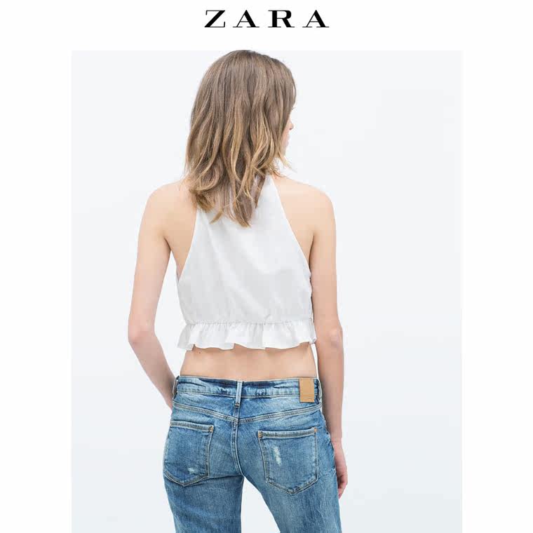 春夏折扣 ZARA TRF 女装 褶边下摆上衣 07385020250