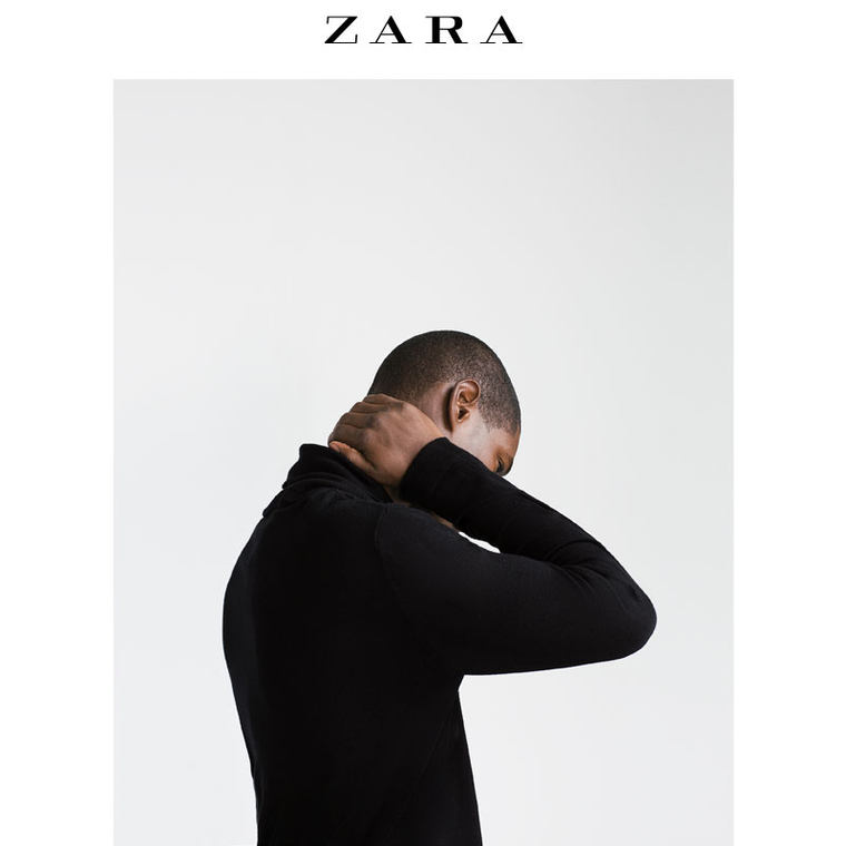 ZARA 男装 加大码烟囱领针织衫 00458313800