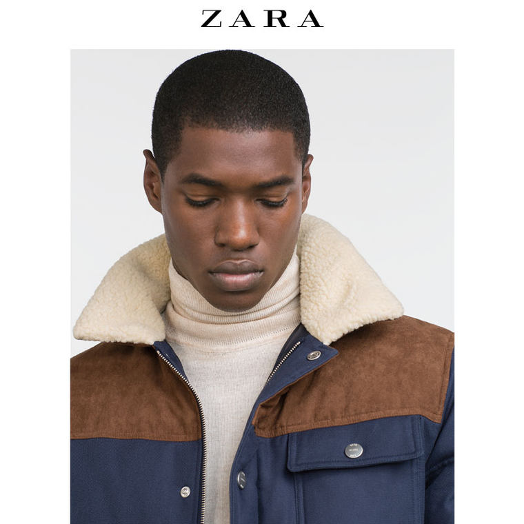 ZARA 男装 撞色丹宁外套 06985304420