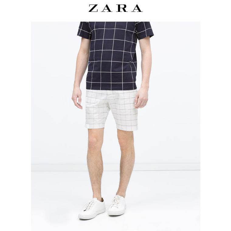 春夏折扣 ZARA 男装 格纹短裤 06416406250