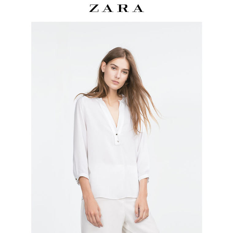 ZARA 女装 金属装饰衬衫 07696381251